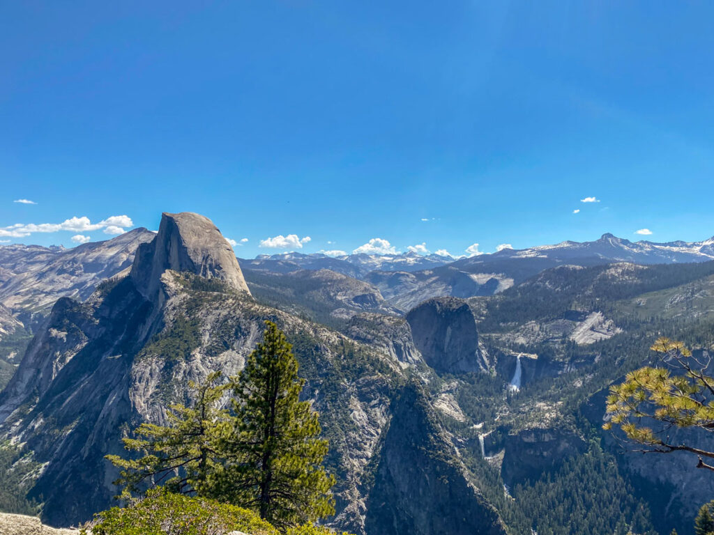 The view from Glacier Point out looks to Half Dome featured prominently in the foreground. If you only have 3 days in Yosemite, Sequoia, and Kings Canyon, Glacier Point is a must-see. 