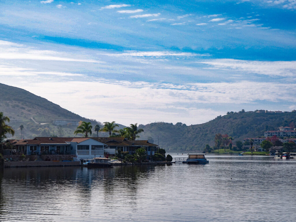 Houses line Lake San Marcos in San Diego County