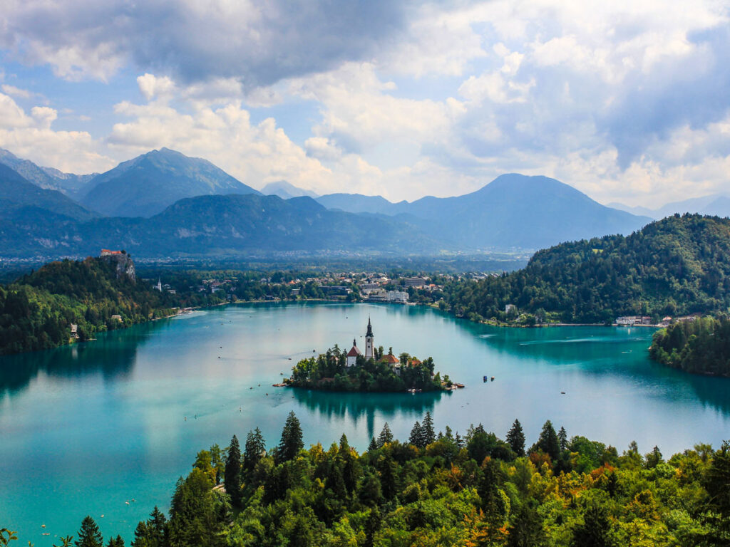 Lake Bled as seen from the Mala Osojnica trail.