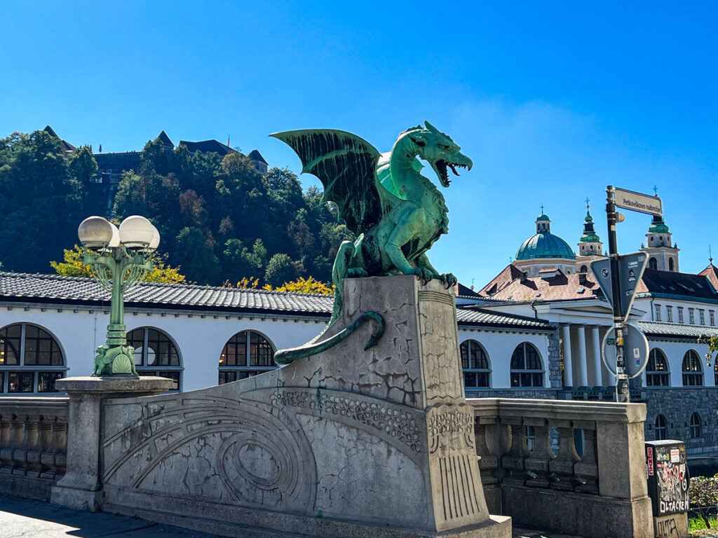 Dragon Bridge in Ljubljana, Slovenia.