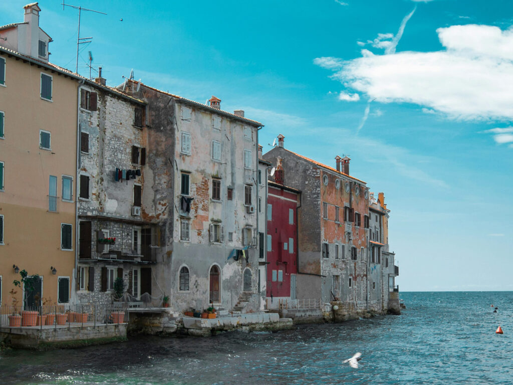 Centuries-old homes rise above the waterline of the Adriatic in Rovinj, Croatia.