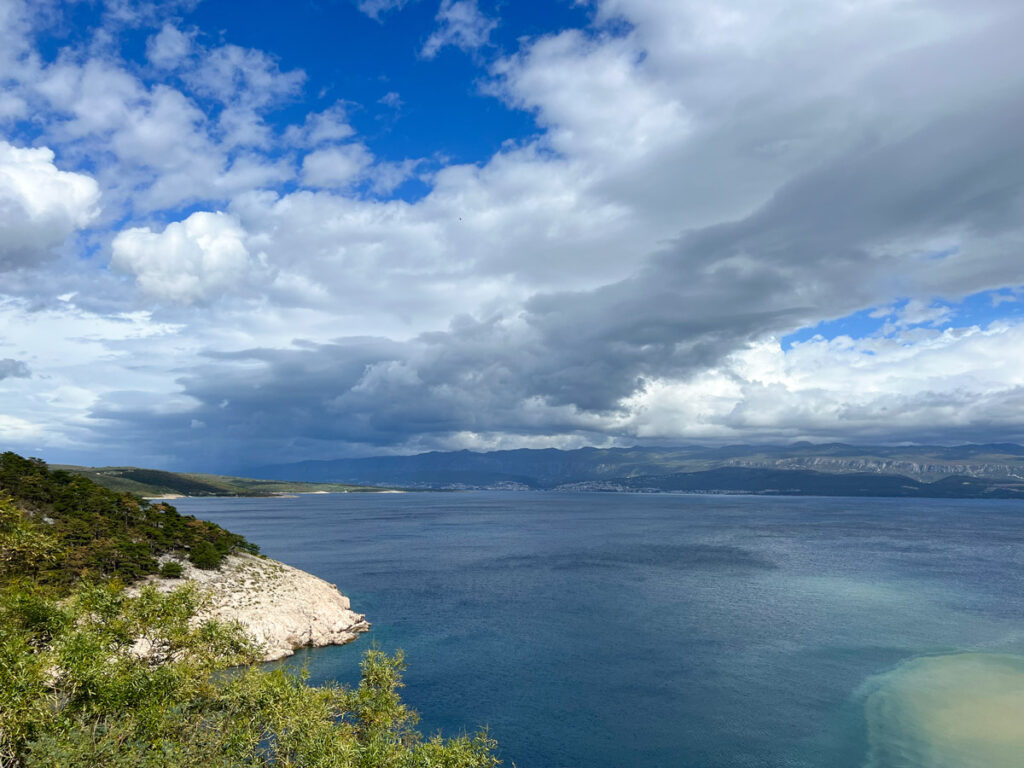 The coastline of Vrbnik, on Krk Island, looks out across the Adriatic to the Croatia mainland.